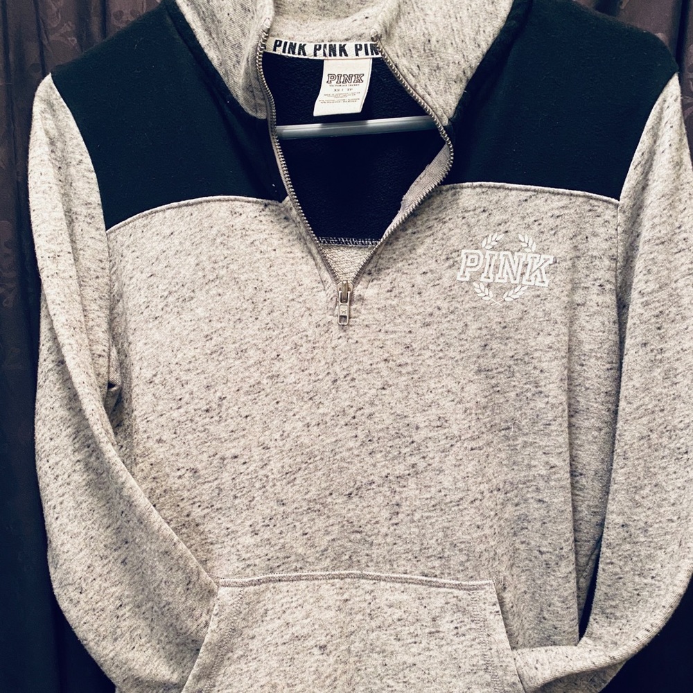 VS PINK XS Quarter Zipper Pullover